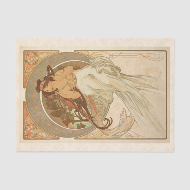 Papel De Seda Música de Alphonse Mucha, Decoupage (Anverso)