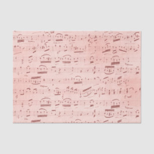 Papel De Seda Música de hoja de cosecha rosa