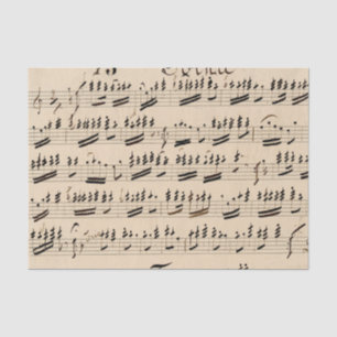 Papel De Seda Música de hoja manuscrita de época
