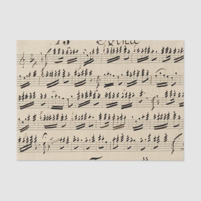 Papel De Seda Música de hoja manuscrita de época (Anverso)