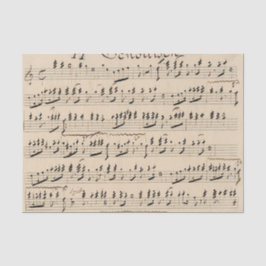 Papel De Seda Música de hoja manuscrita de época