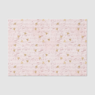 Papel De Seda Música de hojas antiguas y abejas