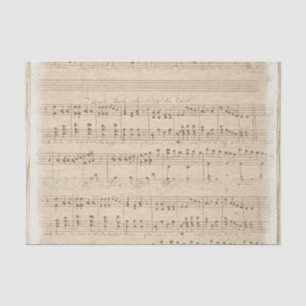 Papel De Seda Música de hojas en un fondo tan vintage y poco ent