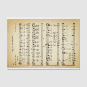 Papel De Seda Música de Partitura de Alegría Al Mundo DW3F Decou
