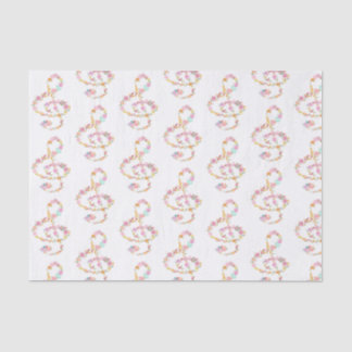 Papel De Seda música floral treble clefs