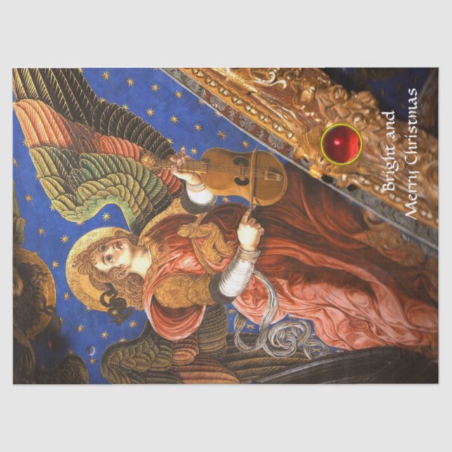 Papel De Seda MÚSICA HACIENDO ÁNGEL CON UN VIELLE Navidades (Anverso)