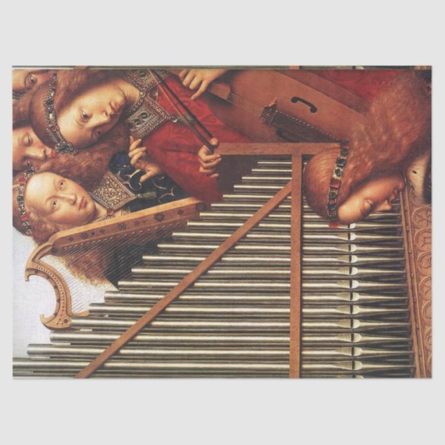 Papel De Seda MÚSICA HACIENDO ÁNGELES Saludos de Navidad (Anverso)