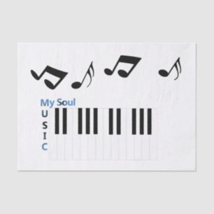 Papel De Seda Música Nota Musical Tecla de Piano
