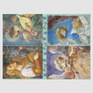 PAPEL DE SEDA MÚSICA QUE HACE ÁNGELES DEL NAVIDAD CON FLORAL