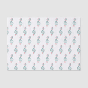Papel De Seda Música Tema Acuarela Treble Clef