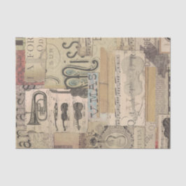 Papel De Seda Músico de guitarra de notas musicales de vintage v