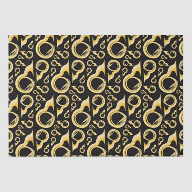 Papel De Seda Músico de música de banda de música de Sousaphone  (Anverso)