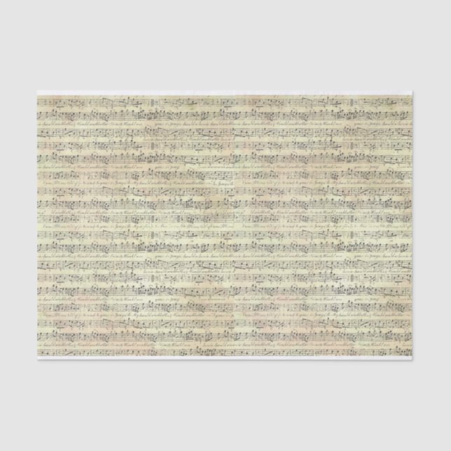 Papel De Seda Músico del tema musical del patrón de nota musical (Anverso)