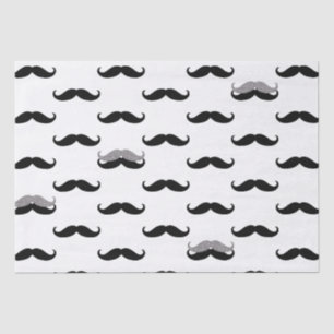 Papel De Seda Mustaches en blanco y negro