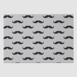 Papel De Seda Mustaches Gris negro