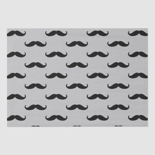 Papel De Seda Mustaches Gris negro (Anverso)