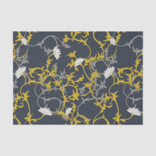 Papel De Seda Mustard Floral
