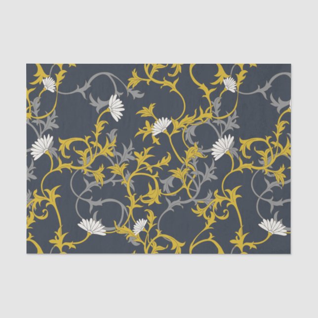 Papel De Seda Mustard Floral (Anverso)