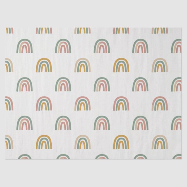 Papel De Seda Muted boho rainbow scandi pattern  (Anverso)