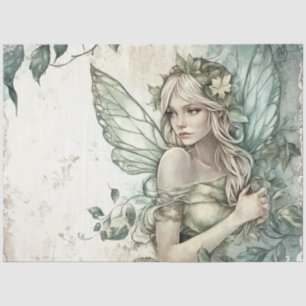 Papel De Seda Mysage Green Fairy Decoupage