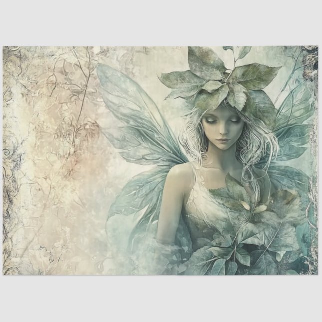 Papel De Seda Mysage Green Fairy Decoupage (Anverso)
