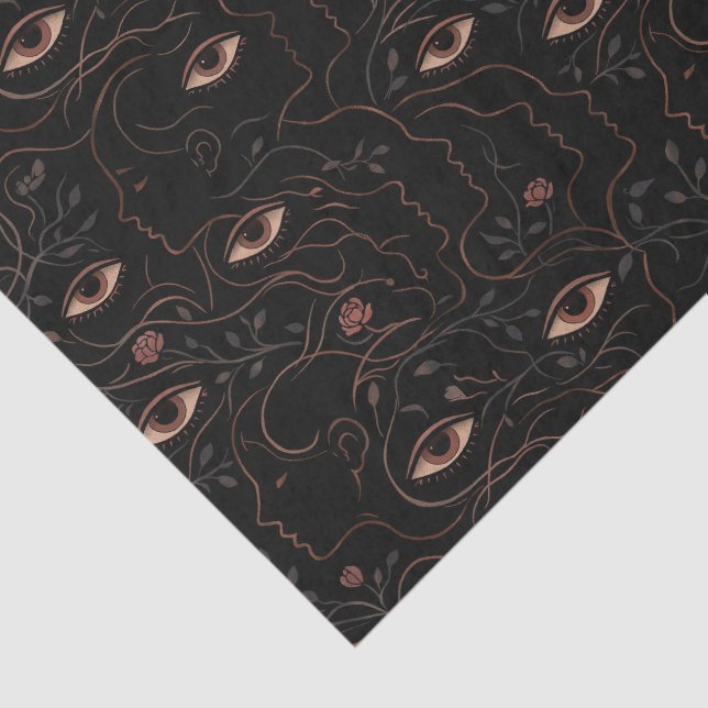 Papel De Seda Mystic Eyes & Floral Faces Tissue Paper (Detalle)