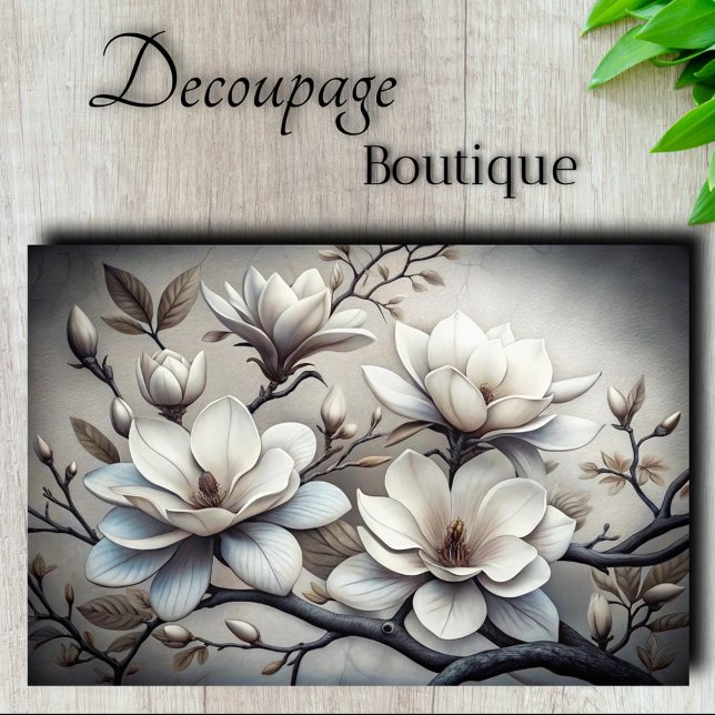 Papel De Seda Mystic Magnolias Decoupage (Mystic Magnolias Decoupage Tissue Paper)