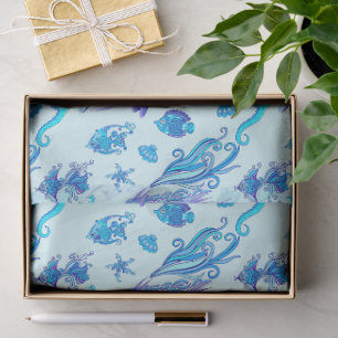 Papel De Seda Mystic Mermaid Fairy Purple Creple Ceramic Tile