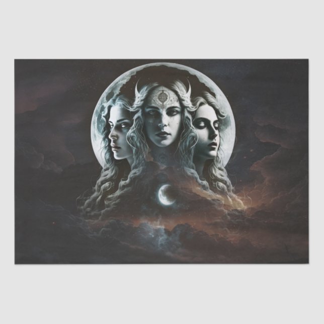 Papel De Seda Mystic Triple Goddess Twist Decoupage Tissue Paper (Anverso)