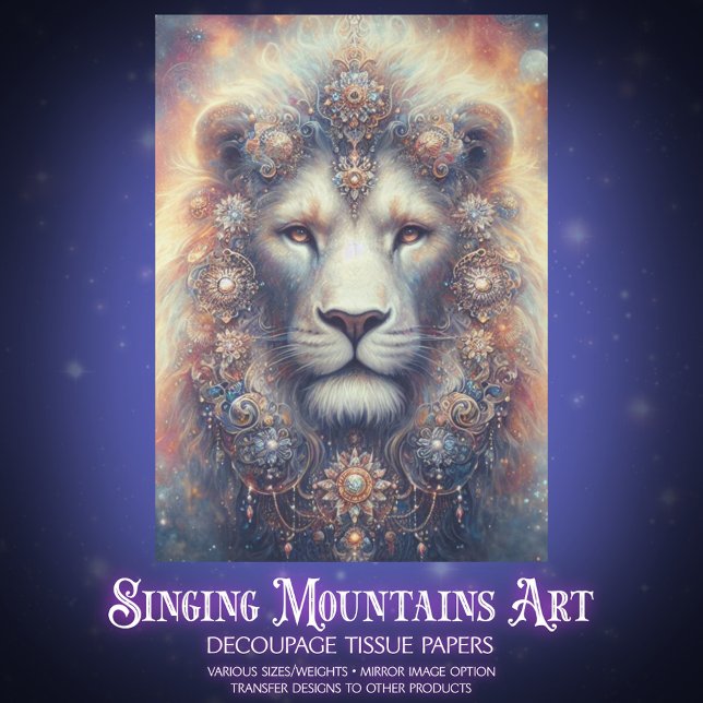 Papel De Seda Mystical Decorative Lion King Decoupage (Subido por el creador)