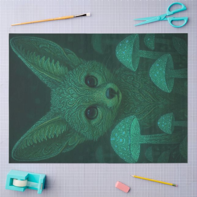 Papel De Seda Mystical Forest Fox Tissue Paper — Fairycore Gift  (Artesanía)