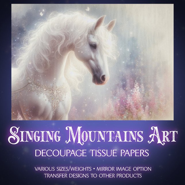 Papel De Seda Mystical Mare Horse Sparkle Art Decoupage (Subido por el creador)