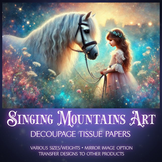 Papel De Seda Mystical Meadow Horse y el desmoronamiento Chica (Subido por el creador)