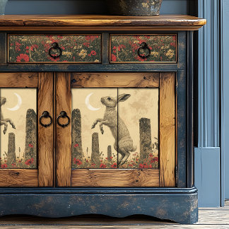 Papel De Seda Mystical Moonlit Hare Ancient Standing Stones