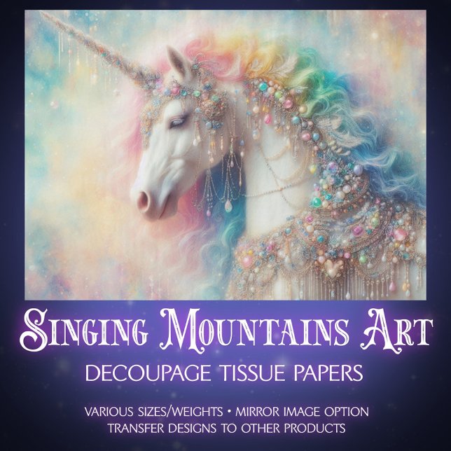 Papel De Seda Mystical Rainbow Mane Unicorn Craft Decoupage  (Subido por el creador)