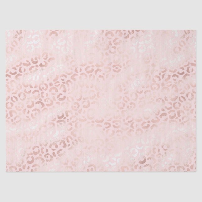 Papel De Seda Nacimiento de animal Girly Pink Glam Leopard (Anverso)