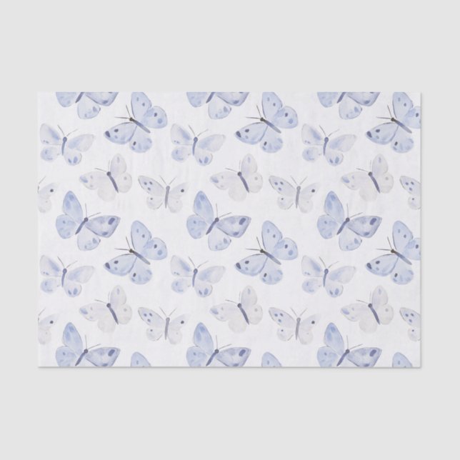 Papel De Seda Nacimiento de las mariposas blancas púrpura (Anverso)