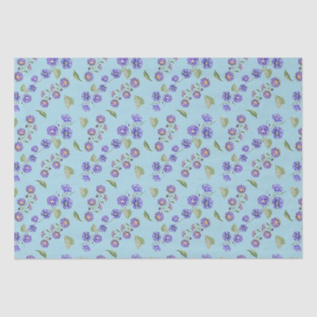 Papel De Seda Nacimiento de septiembre Flores Aster Morning Glor (Anverso)