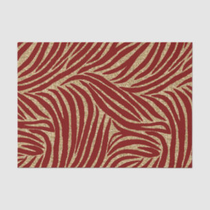 Papel De Seda Nacimiento de Zebra de Red Gold Purpurina