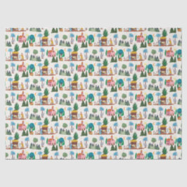 Papel De Seda Nacimiento Escena Ecru Dibujado a mano Navidad