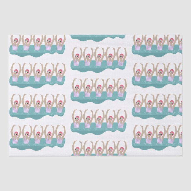 Papel De Seda Nadadores artísticos de moda | Regalo de natación  (Anverso)