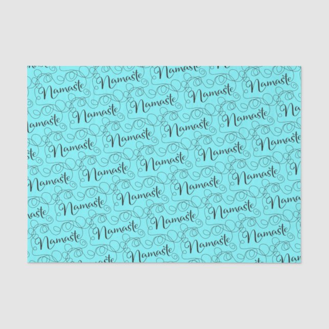 Papel De Seda NAMASTE patrón negro transparente con LINES (Anverso)