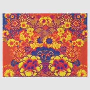 Papel De Seda Naranja AMARILLO FLOWERS Peony, Rosas floral japon