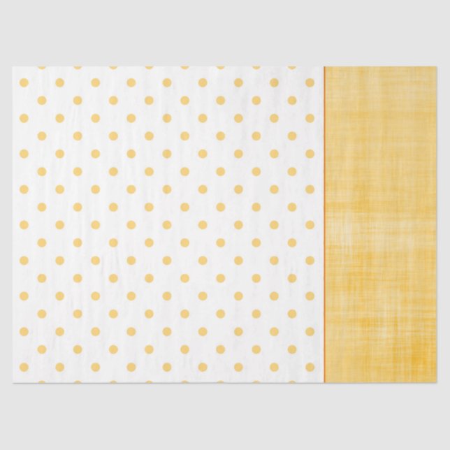 Papel De Seda Naranja amarillo soleado Whitewash Linen Polkadots (Anverso)