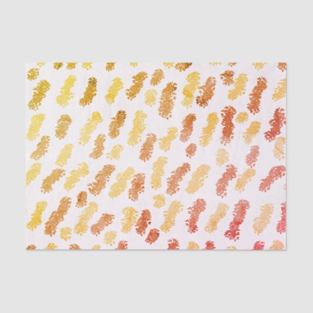 Papel De Seda Naranja Amarillo Swirls Abstract Watercolor (Anverso)