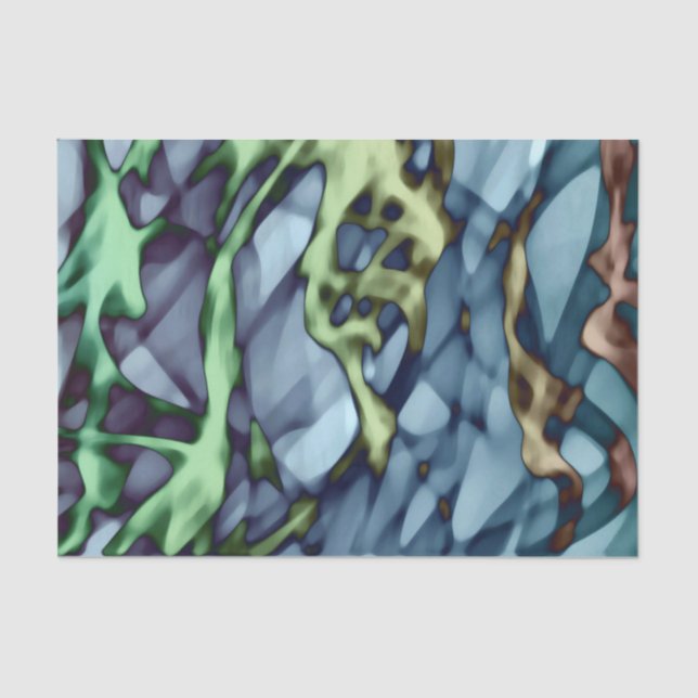 Papel De Seda Naranja amarillo verde verde azulado oro rojo abst (Anverso)