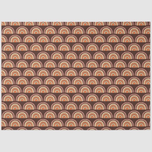 Papel De Seda Naranja arcoiris Boho y Brown (Anverso)