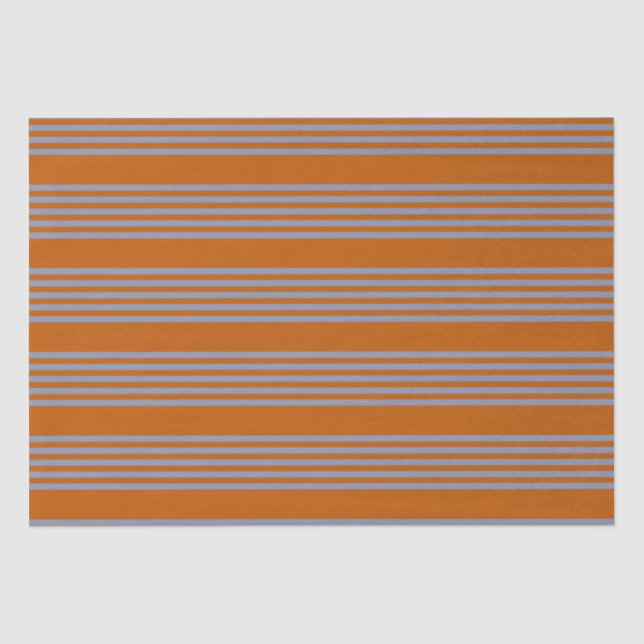 Papel De Seda Naranja azul-gris y quemado de cinco rayas (Anverso)