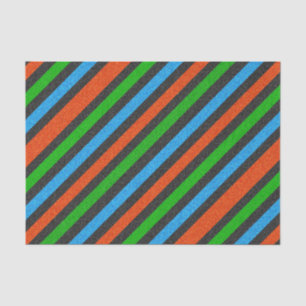 Papel De Seda Naranja, azul, verde, Purpurina negro rayado STayl