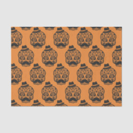 Papel De Seda Naranja Black Pattern fiesta de Halloween con la n